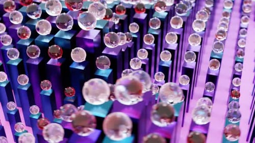 Abstract Waving Blue Purple Metal Glass Geometric VJ Loop