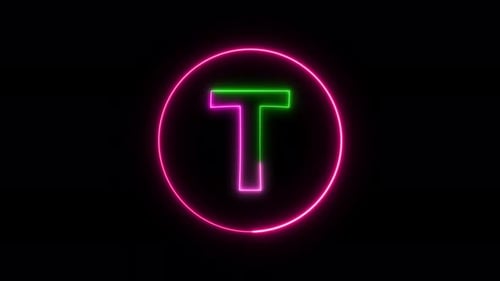 Glowing neon font. pink and green color glowing neon letter. Vd 1320