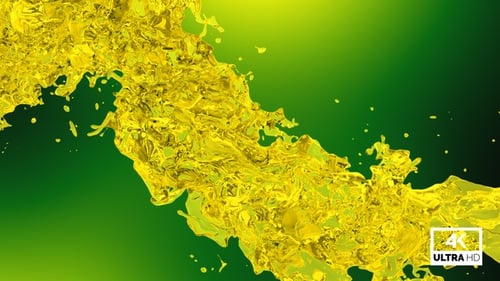 Abstract Dynamic Yellow Liquid Flow Animation