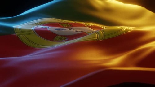Realistic Waving Portugal Flag Motion Background