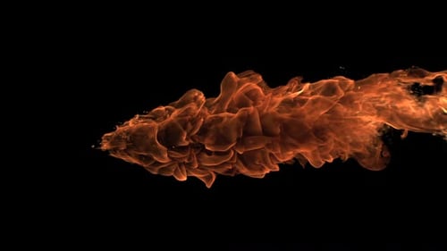 Abstract Stream of Fiery Orange Smoke Animation