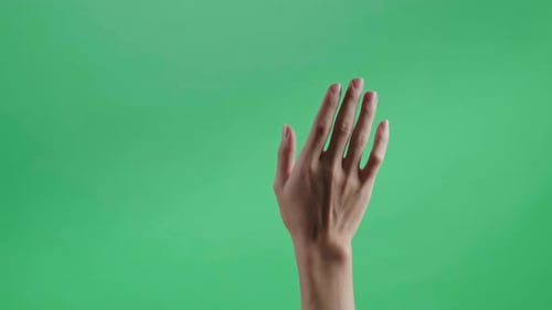 Hand Flick Of Left On Green Screen Background