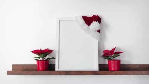 Christmas Still Life with Frame, Hat and Plants