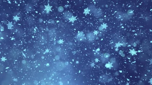 Animated Falling Snowflakes Winter Loop Background