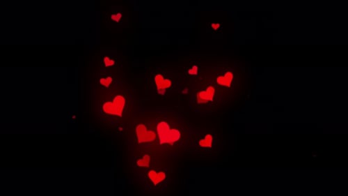Romantic Floating Red Hearts Animation for Love Videos