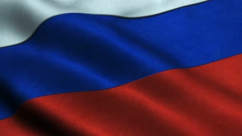 Waving Russian Flag Seamless Loop Background