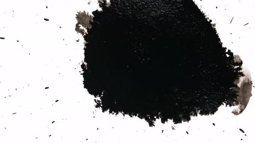 Black Ink Drops On White Background