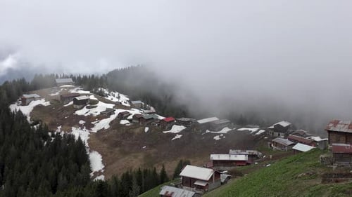 the plateau is slowly closing with fog