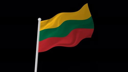 Realistic Waving Flag of Lithuania Seamless Loop