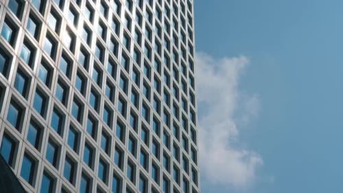 Clouds passing the office building