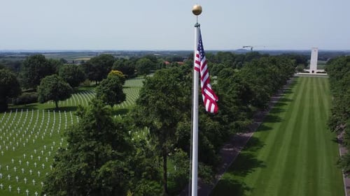 White Crosses at American Military Cemetery in the Netherlands