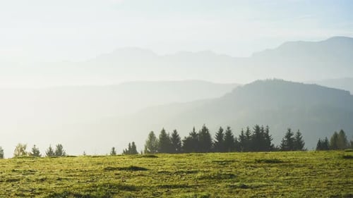 Morning Fog Mountain Silhouettes