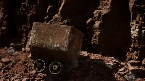 Abandoned Gold Mine Trolley Used To Cart Ore During the Gold Rush