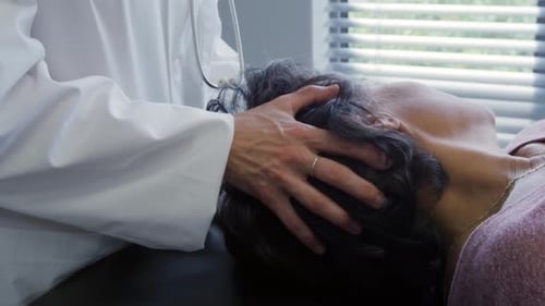 Physiotherapist at work in a hospital