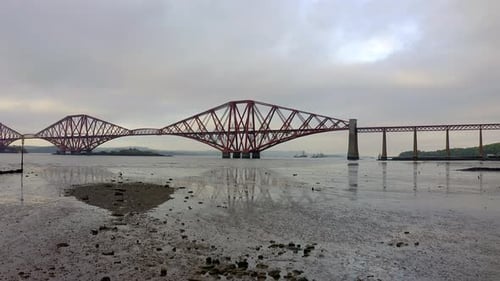 A Railway Bridge Crossing the Forth of Firth in Scotland