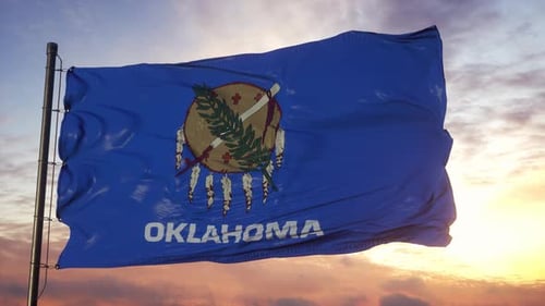 Realistic Waving Oklahoma State Flag Animation