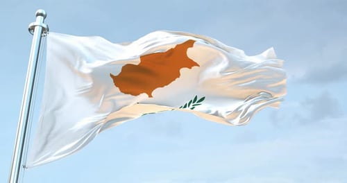 Waving Cyprus National Flag Realistic 3D Animation
