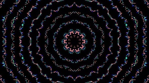 linha abstrata forma redonda luz piscando colorida brilhando no centro, fundo preto