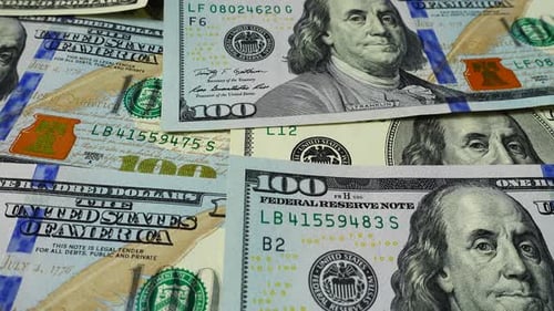 Close Up of Fanned One Hundred and Fifty Dollar Bills
