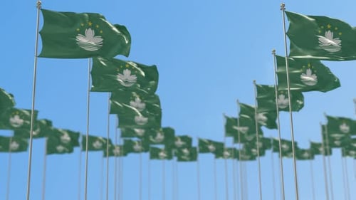 Macau Reihe der Nationalflaggen, Wanderwurf, Animation
