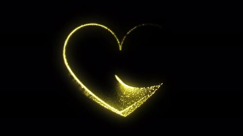 Sparkling Golden Heart Reveal Overlay