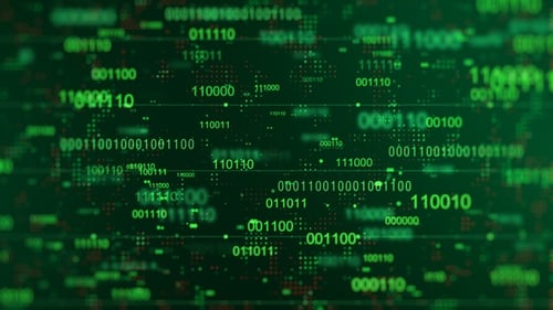 Digital Binary Code Background Green V3