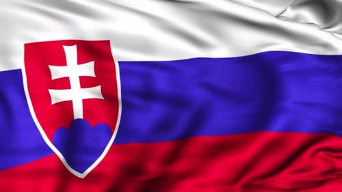 Slovakia National Flag Waving Loop