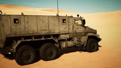 Armoured Military Truck in Desert