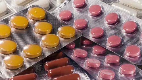Close Up of Packaged Pills for Medical Use