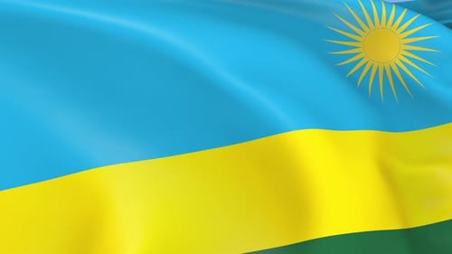 Realistic 3D Animated Waving Flag of Rwanda