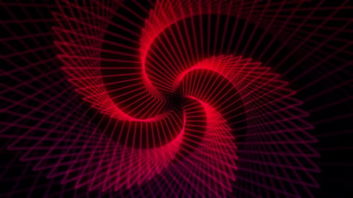 Neon Red Star Wave Tunnel Abstract 4K Moving Wallpaper Background