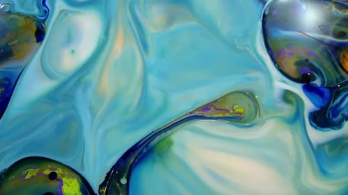 Abstract Swirling Colors and Liquid Bubbles