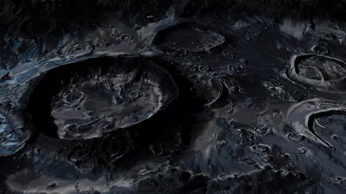 Dark Lunar Surface Flyover Background Animation