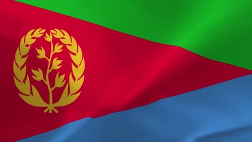 Eritrea Flag Waving Realistic Loop 3D Animation