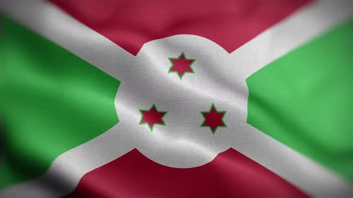 Realistic Waving Burundi Flag Seamless Loop