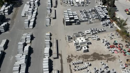 Aerial View of Construction Building Material Factory