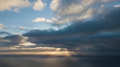Aerial Sunset Clouds Timelapse Background