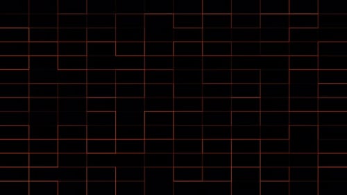 Digital Square Orange and Red Animation Background
