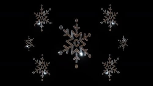 Seven Snowflakes 3D Metallic