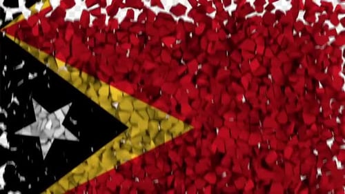 East Timor Flag Breaking Rocks Transition