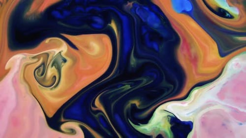 Swirling Colorful Paint Mixing Abstractly