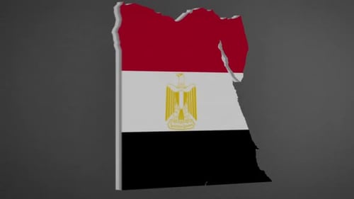 Egypt Map Reveal with National Flag Animation