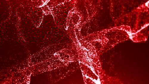 Dynamic Abstract Red Fluid Particle Flow Background