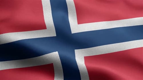 Realistic Norway National Flag Waving Loop