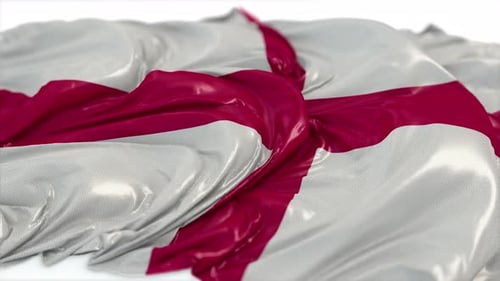 Detailed 3D Rendered England Flag Draped and Gently Waving