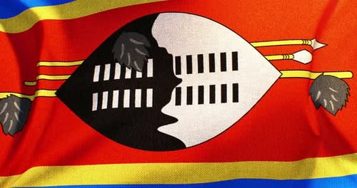 Eswatini National Flag Waving Seamless Loop Animation