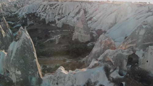 Aerial View of Fairy Chimneys Valleys in Cappadocia Nevsehir Turkey