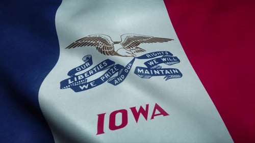 Iowa State Flag Waving Animation Loop
