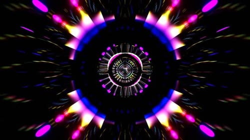 Animação 3D em loop HD. Linhas de neon abstratas se movem no espaço. Fundo futurista. Tráfego neon