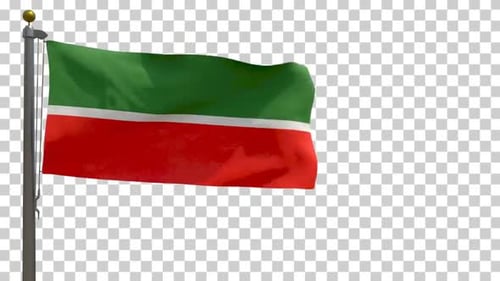 Realistic Waving Flag of Tatarstan on Alpha Channel